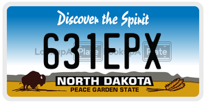 631EPX  license plate in ND
