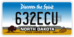 632ECU  license plate in ND
