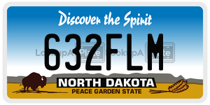 632FLM license plate in North Dakota