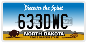 633DWC  license plate in ND