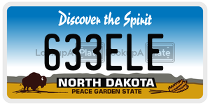 633ELE  license plate in ND