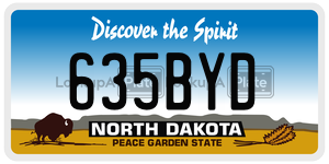 635BYD  license plate in ND