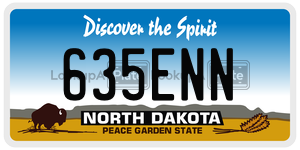 635ENN  license plate in ND