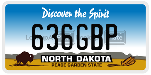 636GBP  license plate in ND