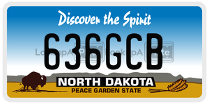636GCB  license plate in ND