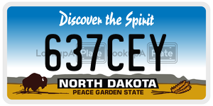637CEY license plate in North Dakota