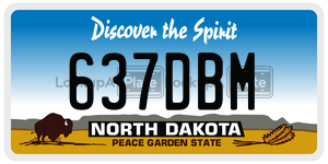 637DBM  license plate in ND
