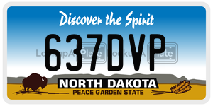 637DVP  license plate in ND