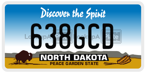 638GCD  license plate in ND