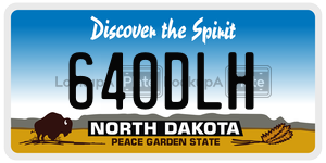 640DLH  license plate in ND