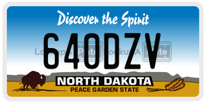 640DZV  license plate in ND