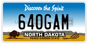 640GAM  license plate in ND