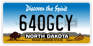 640GCY  license plate in ND