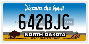 642BJC  license plate in ND