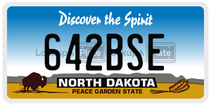 642BSE  license plate in ND
