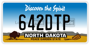 642DTP  license plate in ND