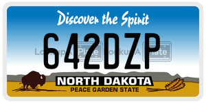 642DZP  license plate in ND
