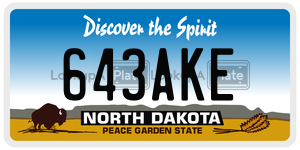643AKE  license plate in ND