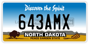643AMX  license plate in ND