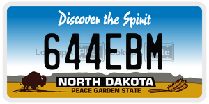 644EBM  license plate in ND