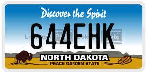 644EHK license plate in North Dakota