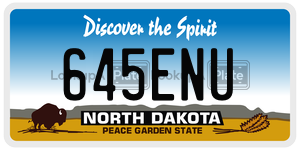 645ENU  license plate in ND