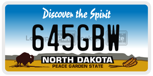 645GBW  license plate in ND