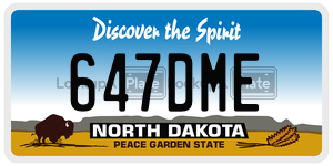 647DME  license plate in ND