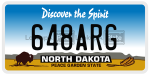 648ARG  license plate in ND