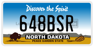 648BSR  license plate in ND