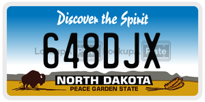 648DJX  license plate in ND