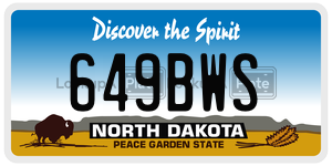 649BWS license plate in North Dakota