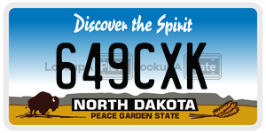 649CXK  license plate in ND
