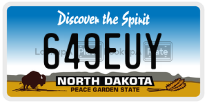 649EUY  license plate in ND