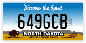 649GCB  license plate in ND