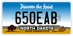 650EAB  license plate in ND