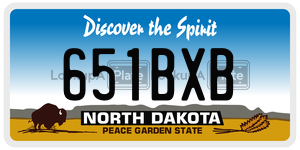 651BXB  license plate in ND