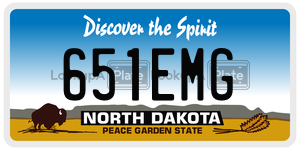 651EMG  license plate in ND