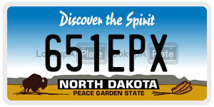 651EPX  license plate in ND