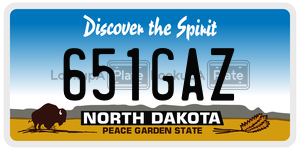 651GAZ  license plate in ND
