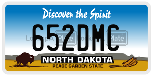 652DMC  license plate in ND