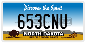 653CNU  license plate in ND