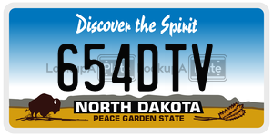 654DTV  license plate in ND