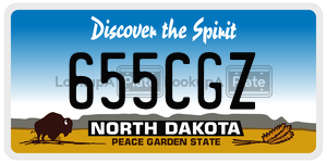 655CGZ  license plate in ND