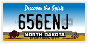 656ENJ  license plate in ND
