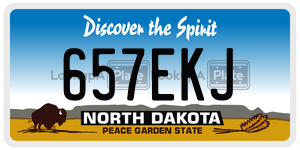 657EKJ  license plate in ND
