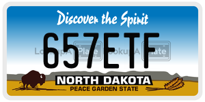 657ETF  license plate in ND