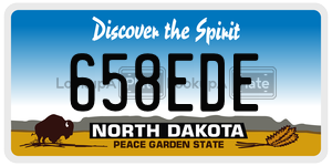 658EDE  license plate in ND