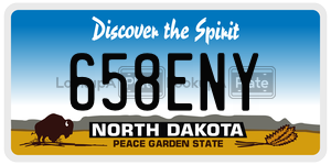 658ENY  license plate in ND