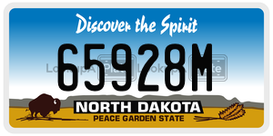 65928M  license plate in ND